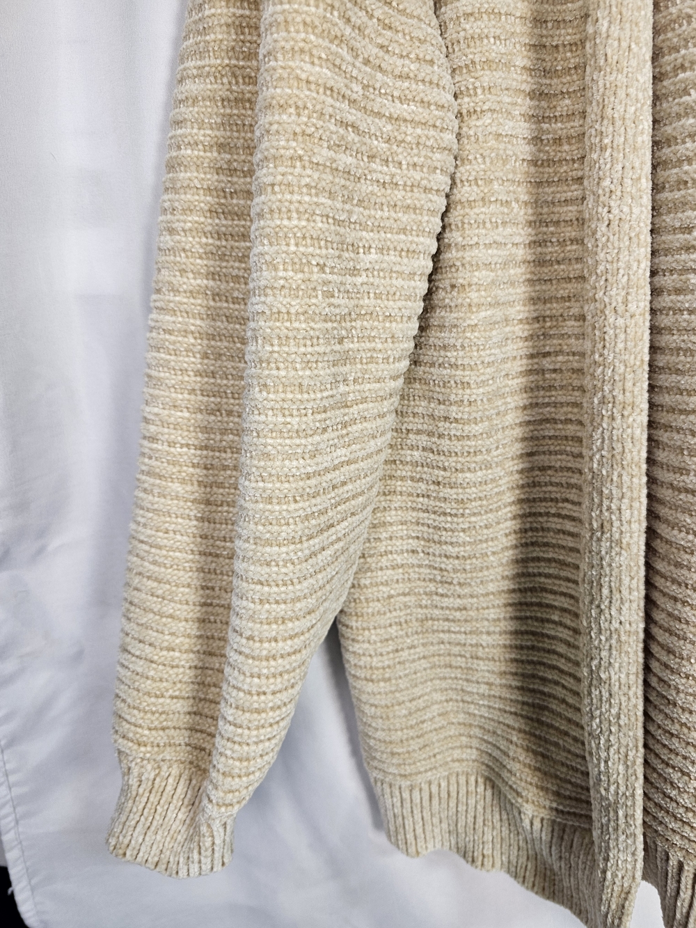 Cozy Cream Open-Front Ribbed Cardigan - Picture 4 of 4